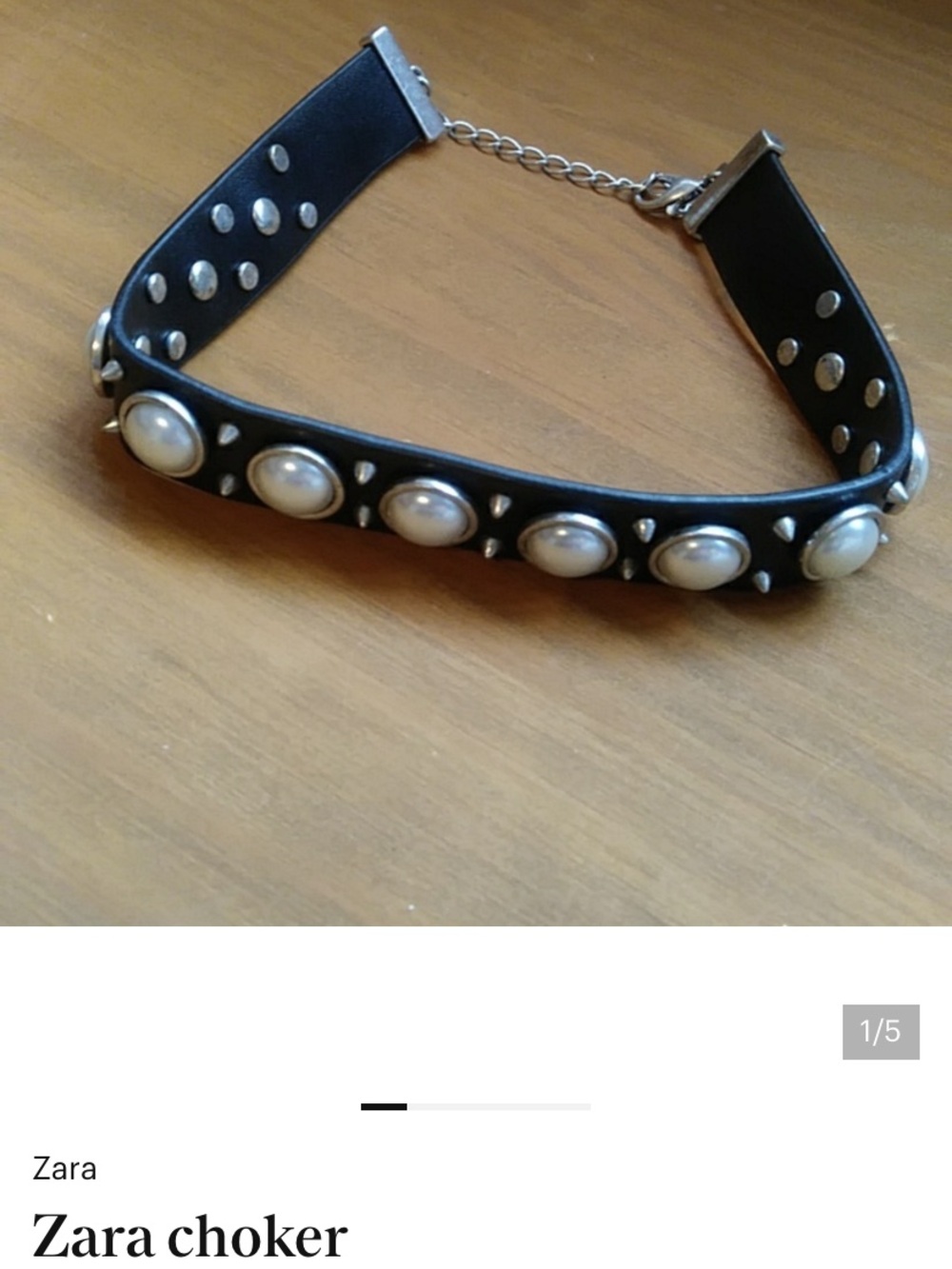 Zara Black Faux-Pearl Studded Choker